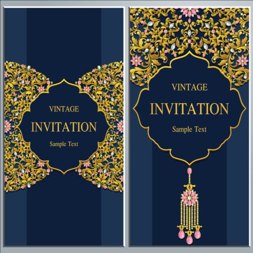ジュエリーの装飾のヴィンテージ招待カード06 装飾 招待状 ジュエリー カード ヴィンテージ   