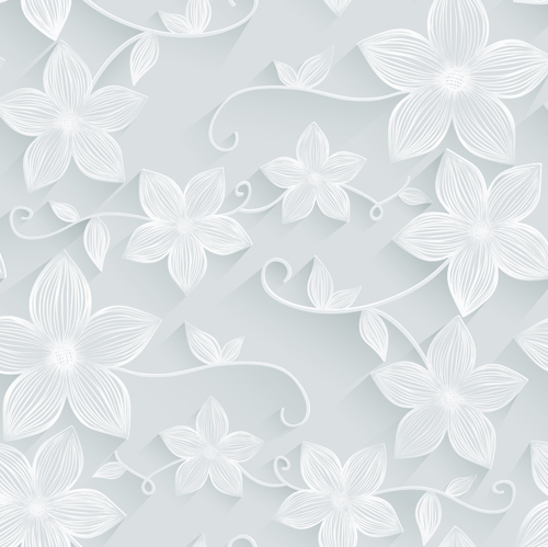 Tissu de vecteur de motif sans soudure de fleur blanche sans soudure modèle matière fleur blanc   