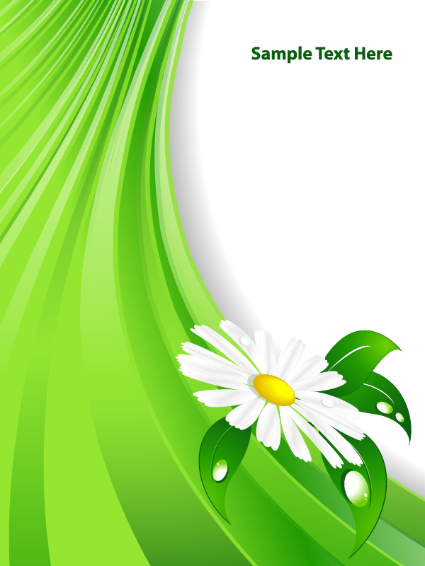Weiße Blume mit grünem, abstraktem Vektorhintergrund Hintergrund grün Blume abstract   