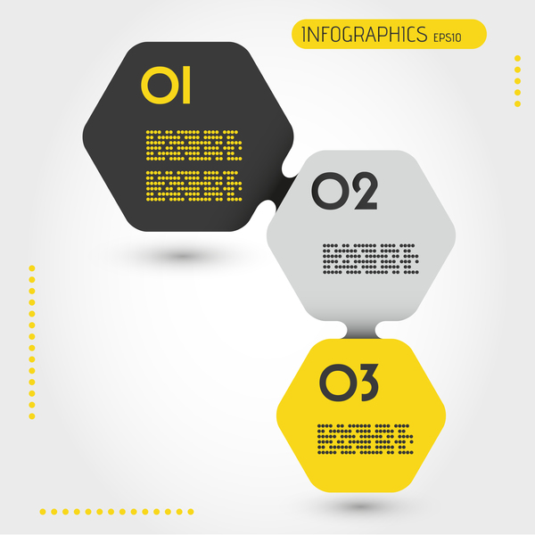 Jaune avec le modèle de vecteur d’infographie noir ensemble 05 Noir jaune infographie   