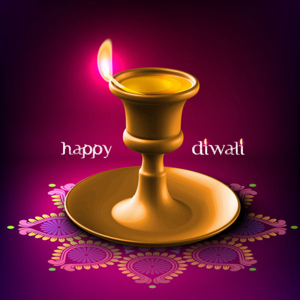 Beaux fonds de Diwali heureux vecteur 03 heureux fond Diwali beau   