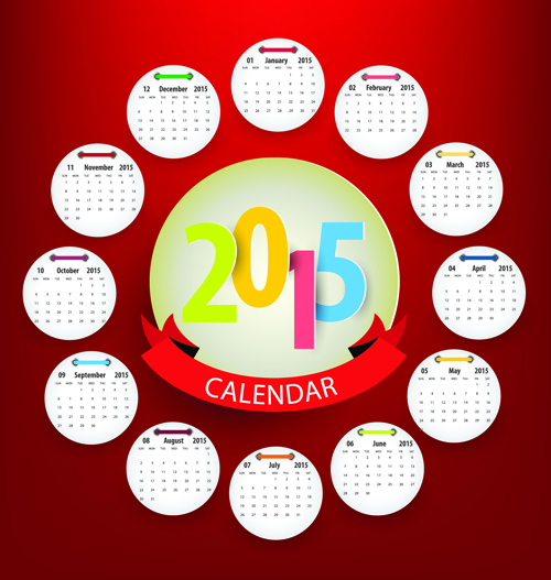 Calendrier 2015 anneau vecteur 03 calendrier annulus 2015   