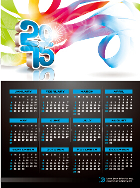 Kalender 2015 moderner Stilvektor-Set 09 modern Kalender 2015   