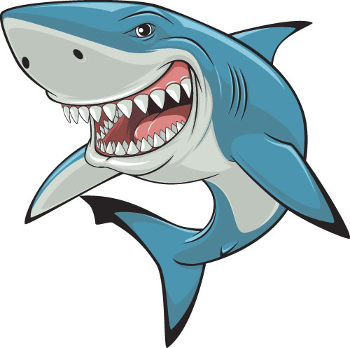 漫画面白いサメベクトル材料04 面白い 漫画 材料 サメ   