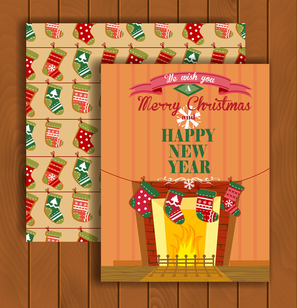 木製の背景ベクトル02とクリスマスのグリーティングカードと封筒 木製 封筒 クリスマス グリーティング カード   