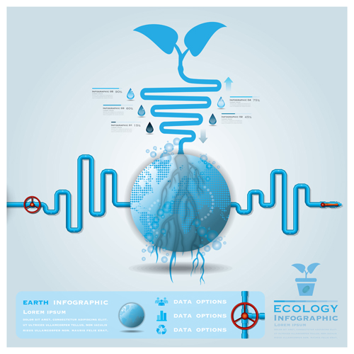 L’écologie créative de l’eau infographies vecteur 06 infographies infographie Écologie creative   