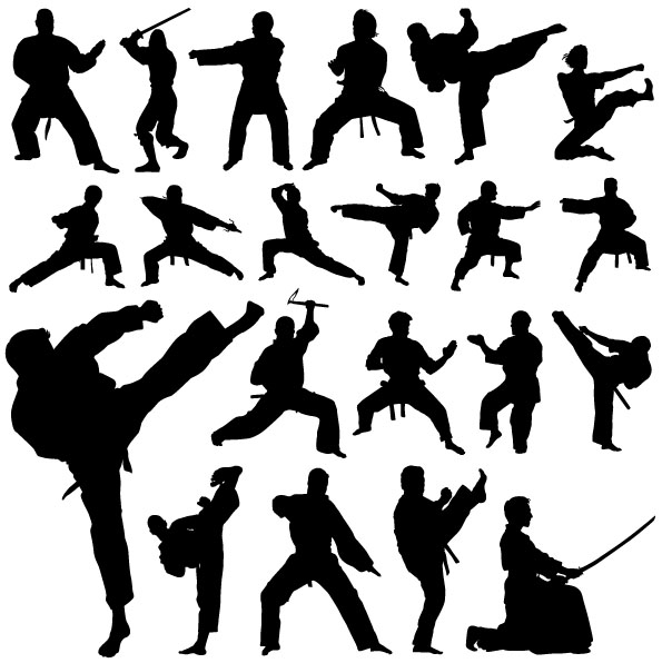 Silhouettes vectorielles d’art martial créatif silhouettes silhouette martial Créatif art martial   