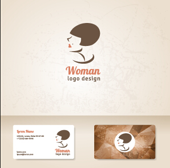 Logo élégant de femme avec des cartes graphiques vectorielles 08 logo femme elegant cartes   