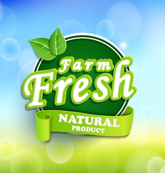 Ferme nature fraîche étiquettes de produit vecteur produit nature frais ferme étiquettes   