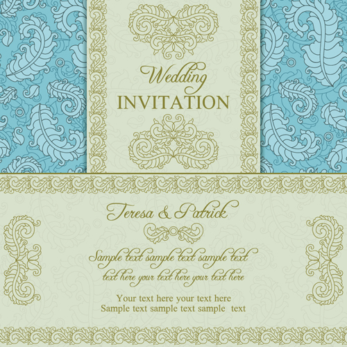 Floral fleuri mariage invitation cartes vecteur ensemble 10 mariage invitation floral fleuri cartes d’invitation cartes   