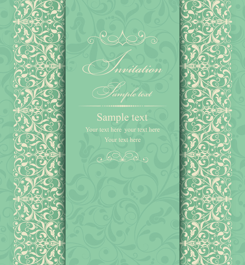 Gris Vintage Style floral invitations cartes vecteur 03 vintage style vintage style invitation gris cartes carte   