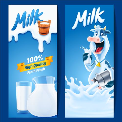 Bannières de vecteur de lait de haute qualité qualité lait Haut bannières   