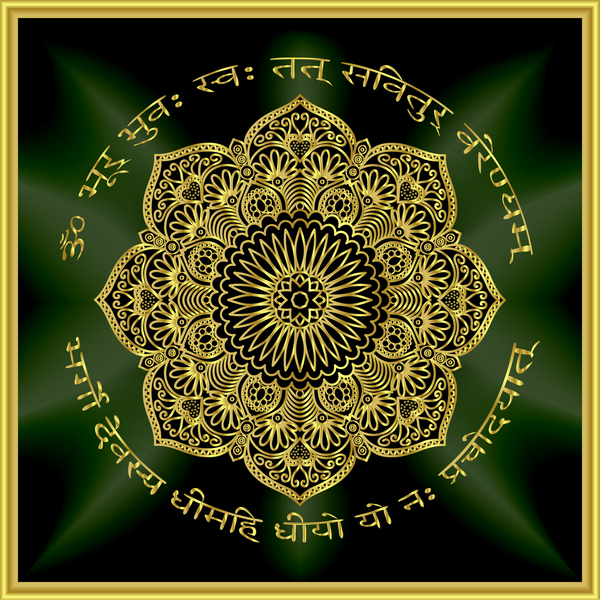 Mandala motif doré décor vecteur 12 or motif Mandala decor   