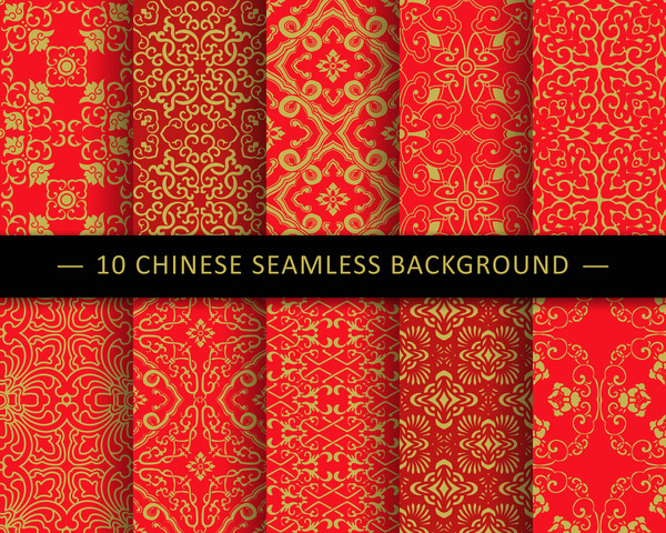 Rouge seamless pattern chinois styles vecteur 01 rouge modèle Chinois   