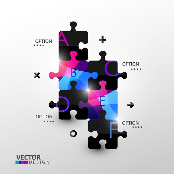 Statistische Puzzle-Infografie-Vorlage Vektor 04 Statistik puzzle Infografik   