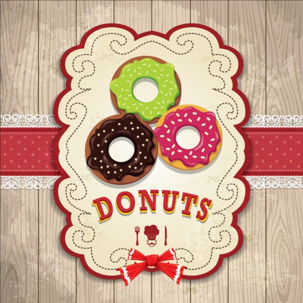 Vintage Donuts affiche design vecteur vintage poster donuts design   