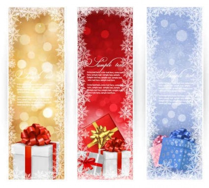 Vector Weihnachtsgeschenkbanner Grafiken Weihnachten Hintergrund Grafik Geschenk banner   