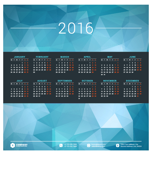 2016 Firmenkalender kreativ Design Vektor 04 Unternehmen Kreativ Kalender 2016   