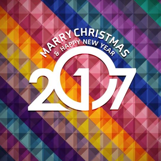 2017幾何学的背景ベクトル02のクリスマスと新年 背景 新しい 幾何学 年 クリスマス 2017   