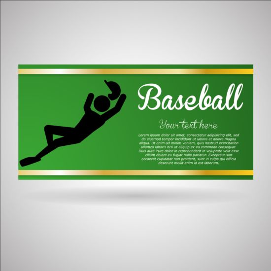 Bannière de baseball vert avec les gens silhouette vecteurs ensemble 10 vert silhouette personnes baseball Bannière   
