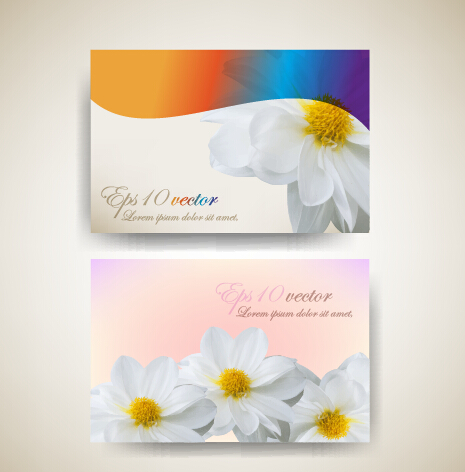 美しい花ビジネスカード素材ベクトル01 美しい花 名刺   