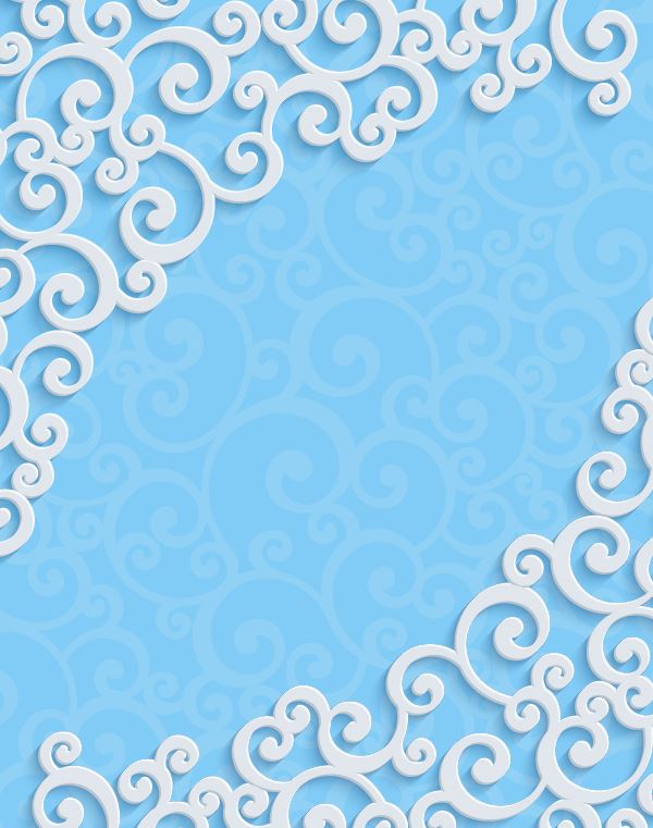 Blauer Hintergrund mit weißem Blumenmustervektor 01 weiß Muster Blume Blau   
