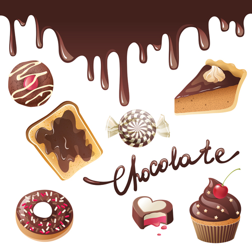 チョコレート甘いとキャンディーベクトルイラスト03 甘い チョコレート キャンディー イラスト   