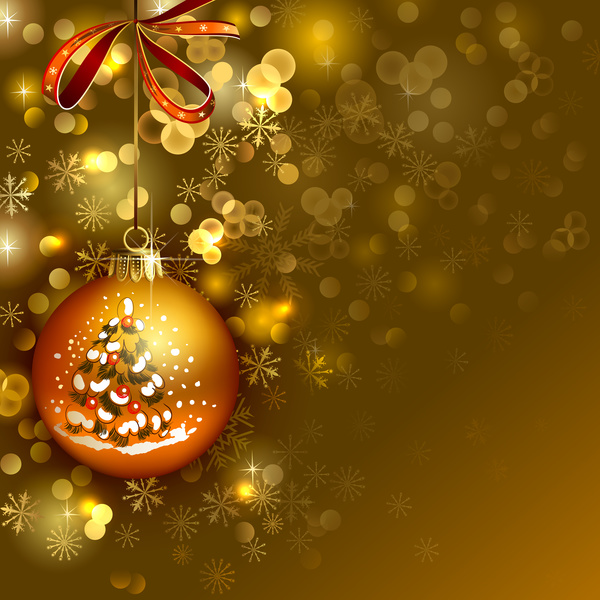 Weihnachtsbaumkugeln mit goldenem Schneeflocken-Hintergrundvektor Weihnachten Schneeflocke Kugeln gold   