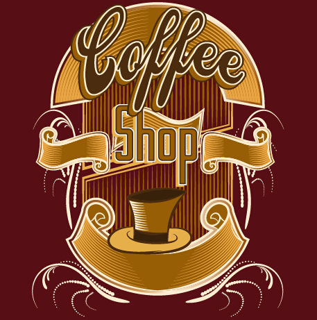 Klassisches Coffee Shop Logos Vektorset 01 shop logos Klassik kaffee   