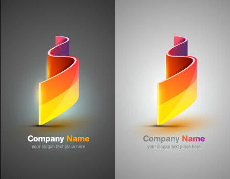 Bunte abstrakte Firmenlogos setzen Vektor 08 logos logo Firma Bunt abstract   