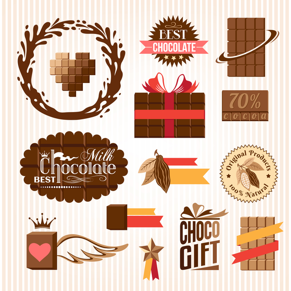 ラベルベクトル05のクリエイティブチョコレートロゴ ロゴ ラベル チョコレート クリエイティブ   