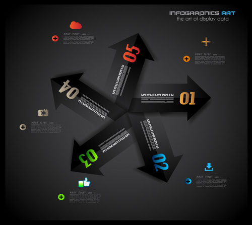 Dark Style Infografik Business Vektor 20 style Infografik dark business   
