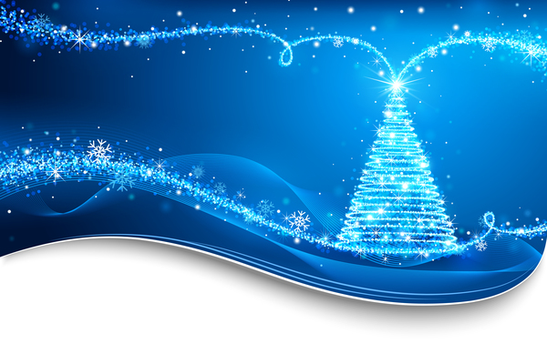 Arbre de Noël de rêve avec le vecteur de fond de Noël bleu 11 rêve Noël Bleu arbre   