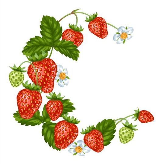 Frische Erdbeeren Hintergrunddesign Vektoren 03 Frisch Erdbeeren   