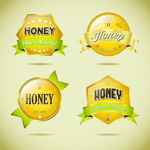 Verre texturé miel étiquettes vecteur verre texture de verre texture miel étiquettes étiquette   