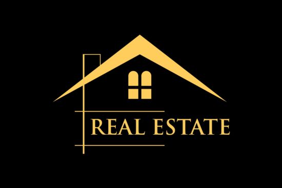 Vecteur de logo d’or d’immobiliers Real logo Immobilier Doré   