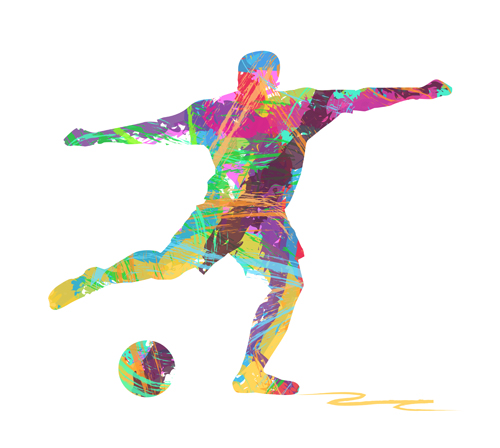 Homme avec le vecteur d’aquarelle de football homme football aquarelle   