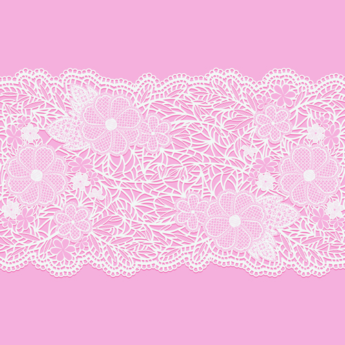 Rosa Hintergrund mit weißem Spitzenvektormaterial 01 Spitzenvektor pink Hintergrund   