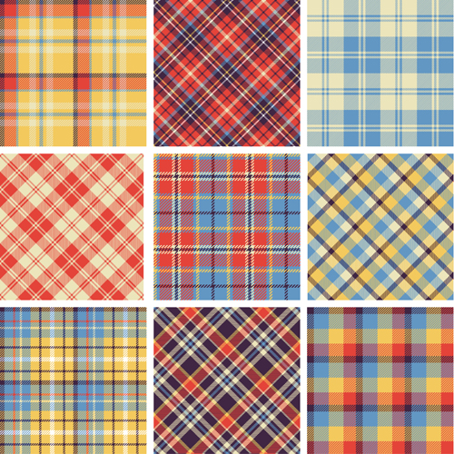 Plaid Stoffmuster nahtlosen Vektor 19 Stoffmuster Stoff plaid nahtlos Muster   