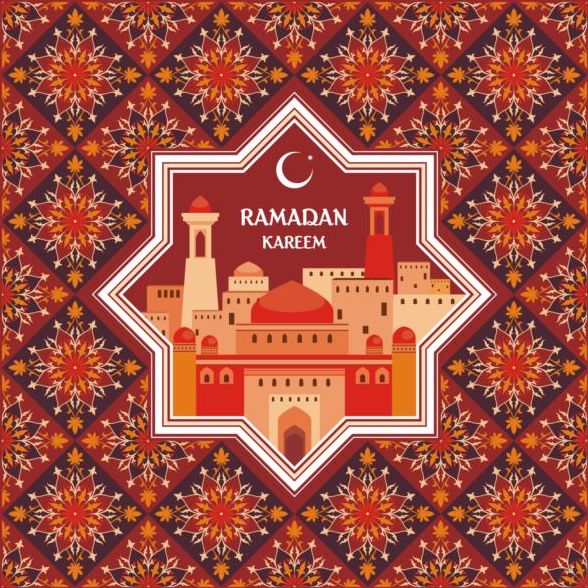 Ramadan-Muster mit Grußkarte Vektor 01 ramadan Muster Karte Begrüßung   