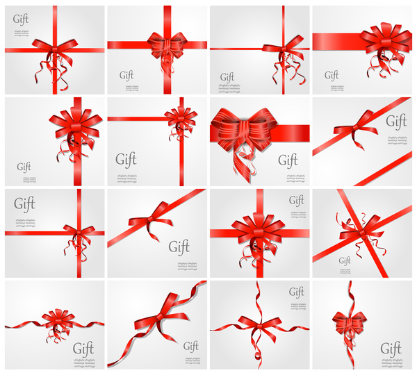 ギフトカードのベクトルとの赤いリボンの弓 赤 弓 リボン ギフト カード   