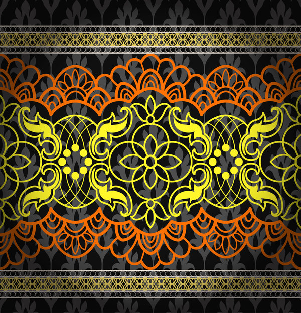 Rétro fleuri seamless pattern vecteurs 09 sans soudure police rétro motif fleuri   