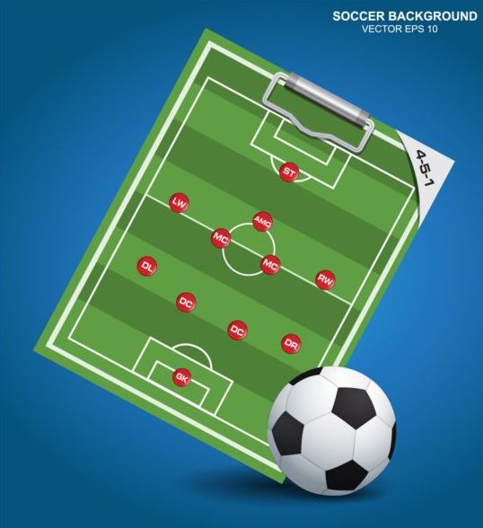 Fußball-Hintergrund mit Strategievektoren Design 05 Strategie Fußball   
