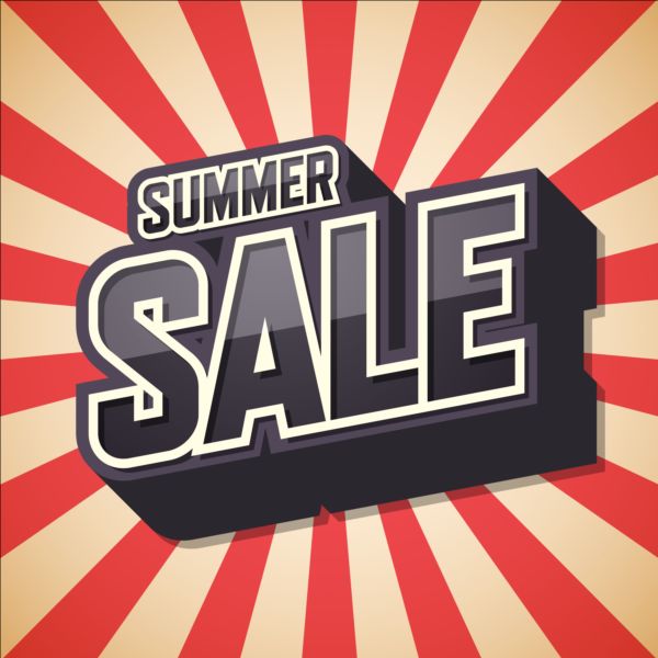 Sommer-Verkaufstext mit Cartoon-Hintergrundvektor Verkauf text Sommer Hintergrund cartoon   