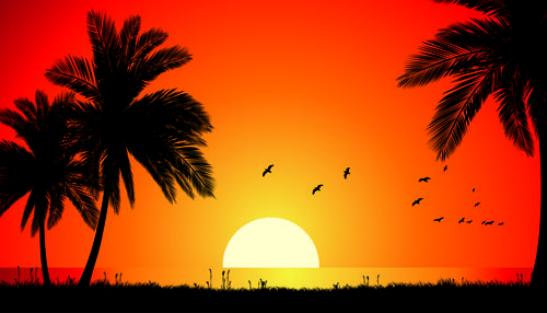 Sonnenuntergangslandschaften schöne Vektorhintergründe 03 Sonnenuntergang Schön Landschaft Hintergrund   