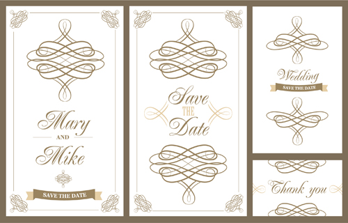 Carte d’invitation de mariage avec floral vecotr 02 mariage invitation floral carte   