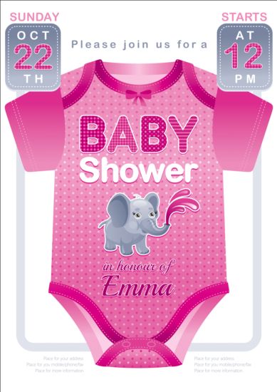 Baby-Duschkarte mit Kleidervektor 03 Kleidung Karte Dusche baby   