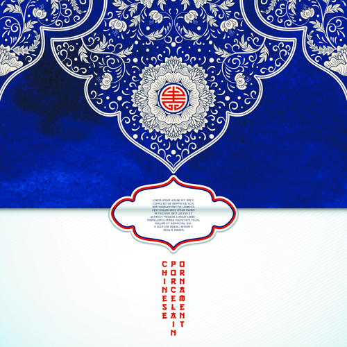 Chinesische Porzellan-Ornamentik Vektorhintergrund Porzellan ornament Hintergrund Chinesisch   