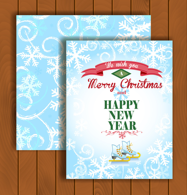 Weihnachts-Grußkarten und Umschläge mit Holzfußgrintervektor 01 Weihnachten Umschläge Karten Holz Begrüßung   