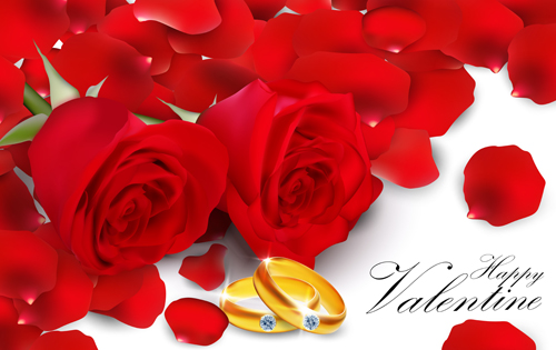 Diamantring mit Rosenventil-Tagesvektor Valentine rose ring Diamant   
